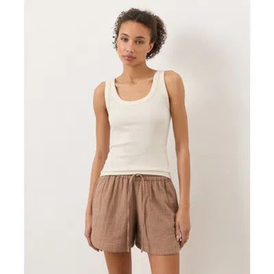 Pact Perfect Rib Scoop Neck Tank Made With Organic Cotton In White