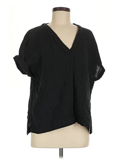 Pre-owned Pact Short Sleeve Blouse In Black