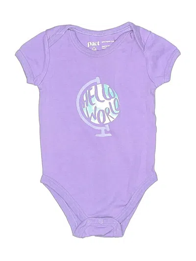 Pre-owned Pact Babies' Short Sleeve Onesie In Purple