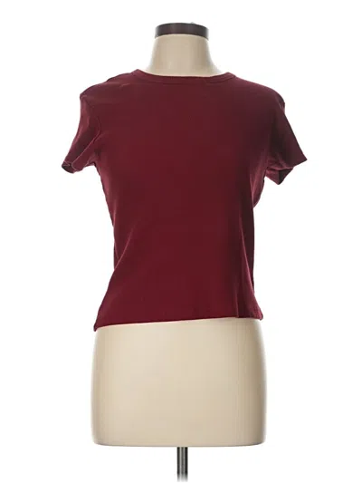 Pre-owned Pact Short Sleeve T-shirt In Burgundy