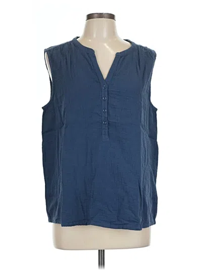 Pre-owned Pact Sleeveless Blouse In Blue