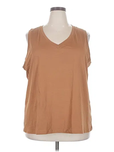 Pre-owned Pact Sleeveless T-shirt In Brown