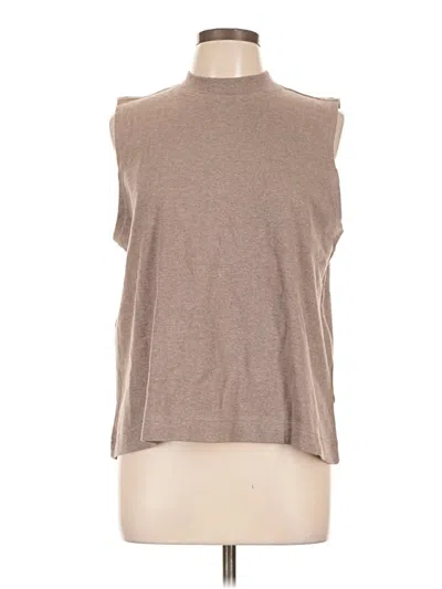 Pre-owned Pact Sleeveless T-shirt In Brown