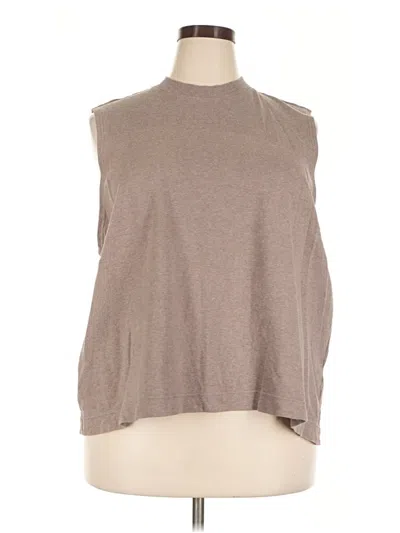 Pre-owned Pact Sleeveless T-shirt In Brown