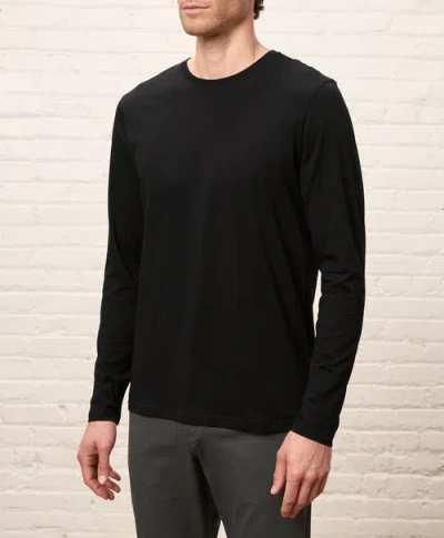 Pact Softspun Essential Crewneck Long Sleeve Tee In Black