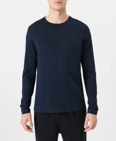 Pact Softspun Essential Crewneck Long Sleeve Tee In Blue