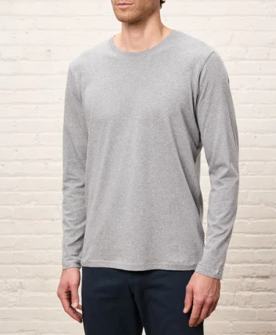 Pact Softspun Essential Crewneck Long Sleeve Tee In Gray