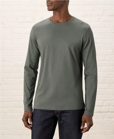 Pact Softspun Essential Crewneck Long Sleeve Tee In Green
