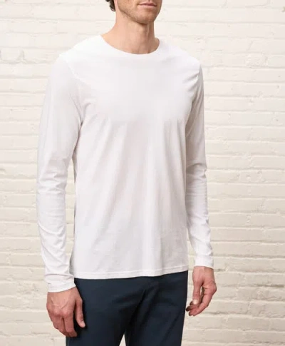 Pact Softspun Essential Crewneck Long Sleeve Tee In White