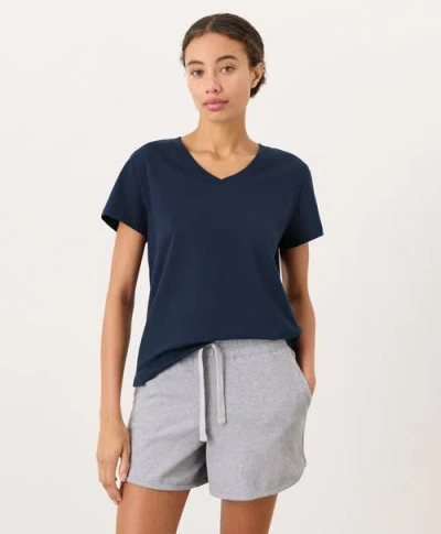 Pact Softspun Essential V-neck Tee In Blue