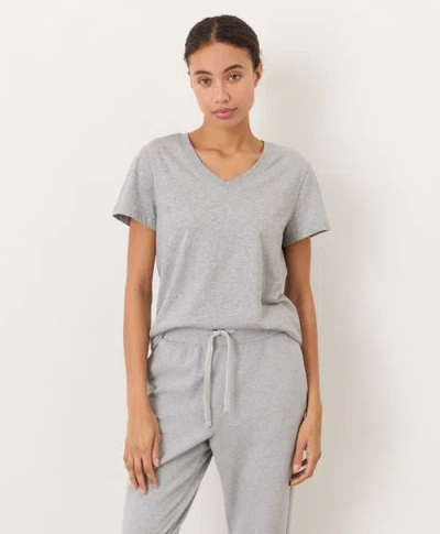 Pact Softspun Essential V-neck Tee In Gray