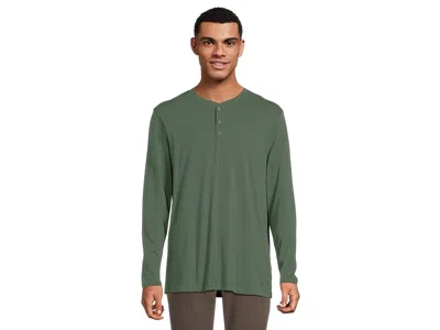Pact Softspun Long Sleeve Henley In Green