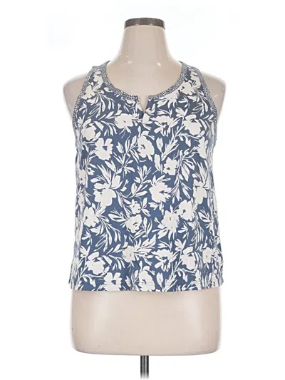 Pre-owned Pact Tank Top Blue Halter Neckline Tops
