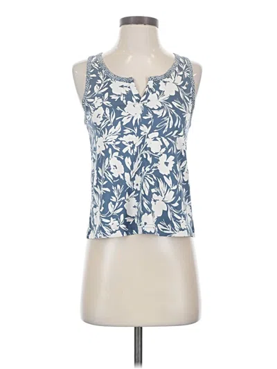 Pre-owned Pact Tank Top Blue Halter Neckline Tops