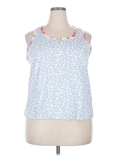 Pre-owned Pact Tank Top Blue Halter Neckline Tops