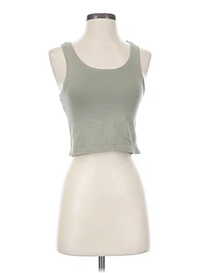 Pre-owned Pact Tank Top Green Halter Neckline Tops