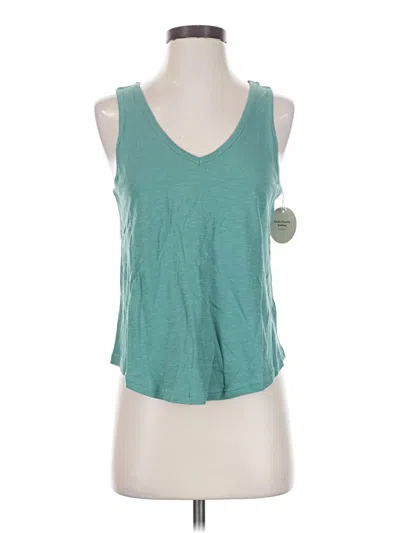 Pre-owned Pact Tank Top Teal Plunge Neckline Tops