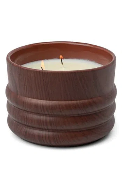 Paddywax 3-wick Ceramic Candle In Brown