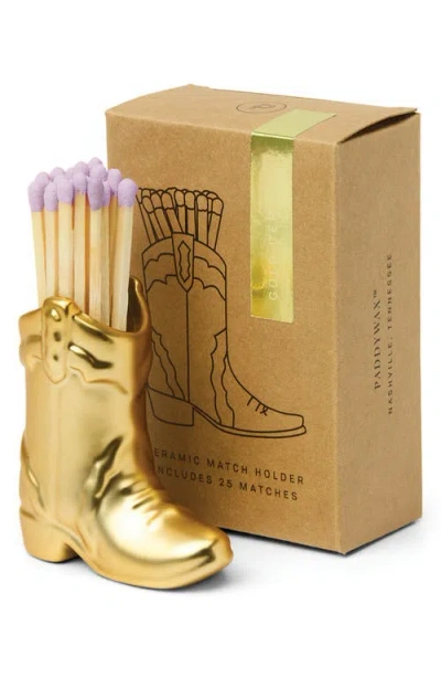 Paddywax Gold Boot Match Holder