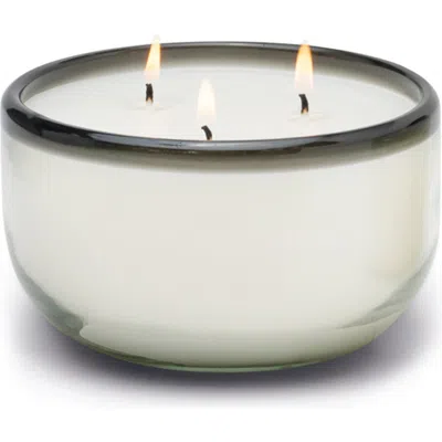 Paddywax La Playa Hand Blown Glass Three-wick Candle In White