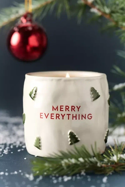 Paddywax Merry Everything Balsam & Fir Ceramic Candle In White