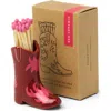 Paddywax Pink & Red Boot Match Holder In Red