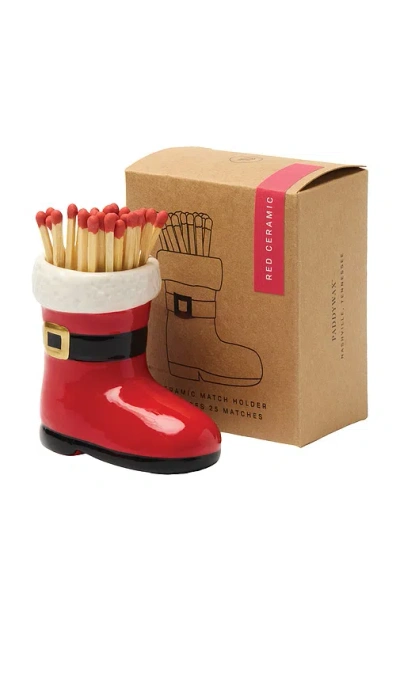 Paddywax Santa Boot Christmas Matches In Red