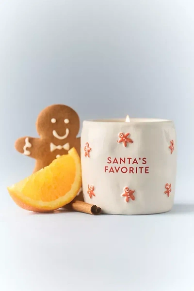 Paddywax Santa's Favorite Gourmand Gingerbread & Vanilla Ceramic Candle In Neutral