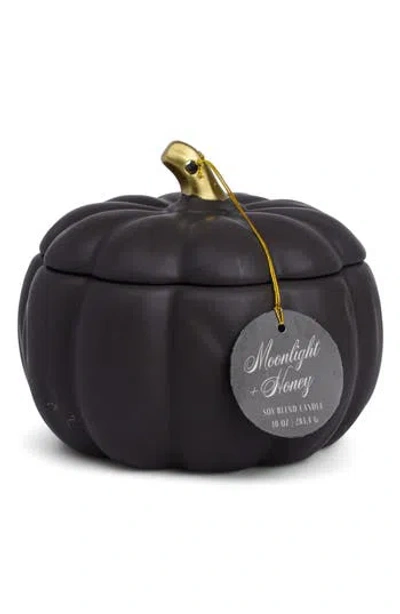 Paddywax Ten-ounce Ceramic Pumpkin Candle In Black
