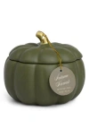 Paddywax Ten-ounce Ceramic Pumpkin Candle In Green
