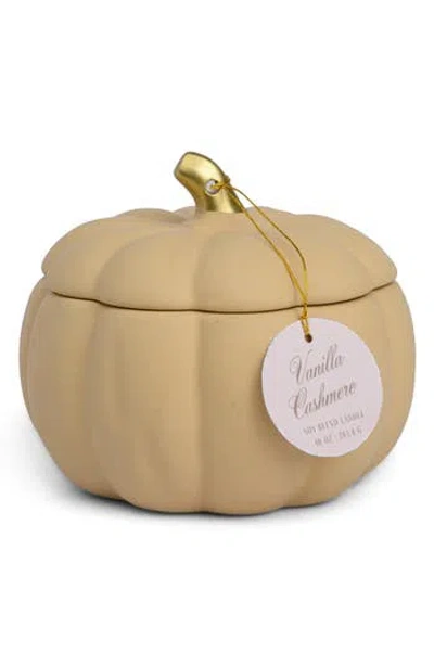 Paddywax Ten-ounce Ceramic Pumpkin Candle In Neutral