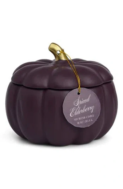 Paddywax Ten-ounce Ceramic Pumpkin Candle In Purple
