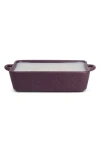 Paddywax Three-wick Soy Blend Ceramic Baking Dish Candle In Burgundy