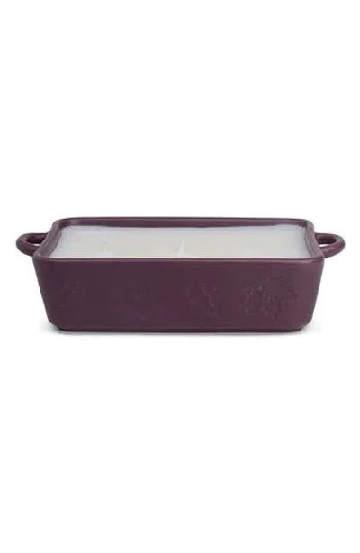 Paddywax Three-wick Soy Blend Ceramic Baking Dish Candle In Burgundy