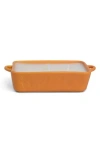 Paddywax Three-wick Soy Blend Ceramic Baking Dish Candle In Orange