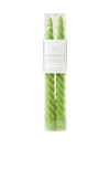 Paddywax Twisted Taper Candle In Green