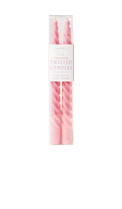 Paddywax Twisted Taper Candle In Pink