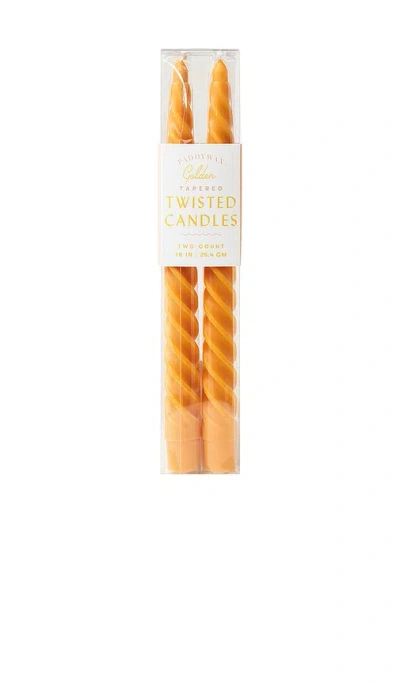 Paddywax Twisted Taper Candle In Golden