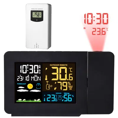 Padway Atomic Projection Alarm Clock Radio Control Clock With Wwvb Function Weather Station Dual Alarms Sno In Multi