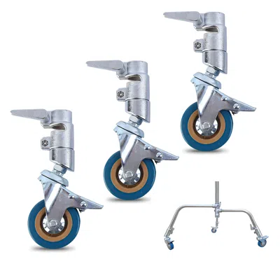 Padway Professional Swivel Caster Wheels Set, Heavy Duty Photography C Stand Rolling Metal Rubber Wheels Wi In Multi