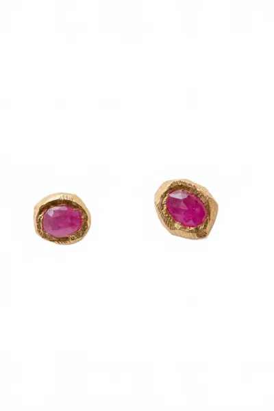 Page Sargisson Women's 18k Rose Cut Studs In Ruby Sapphire In Gold