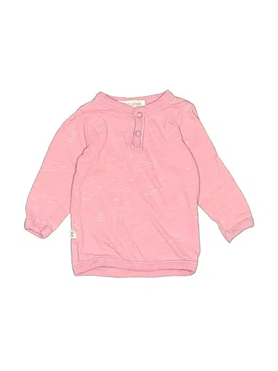 Pre-owned Pagelaurenbaby Baby Babies' Long Sleeve Henley Shirt In Pink