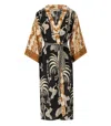 Pahiesa Formentera Black And Gold Kimono In Multi