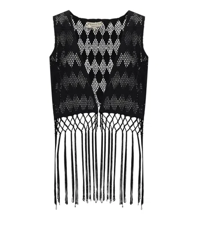 Pahiesa Formentera Black Crochet Vest
