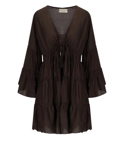 Pahiesa Formentera Brown Short Dress