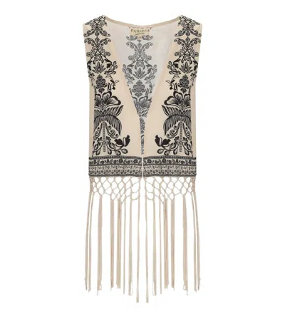 Pahiesa Formentera Ecru And Black Vest In Multi