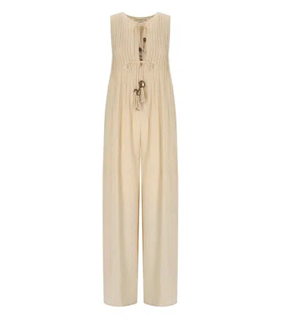 Pahiesa Formentera Ecru Jumpsuit In Neutral