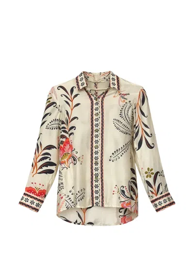 Pahiesa Formentera Floral-print Silk-blend Shirt In Multi