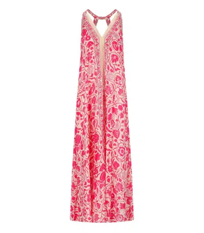 Pahiesa Formentera Fuchsia Long Dress In Multi