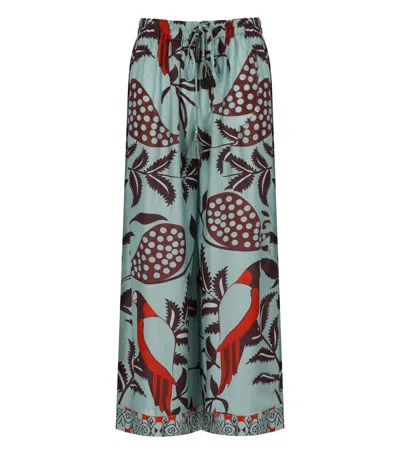 Pahiesa Formentera Light Blue And Brown Pants In Multi